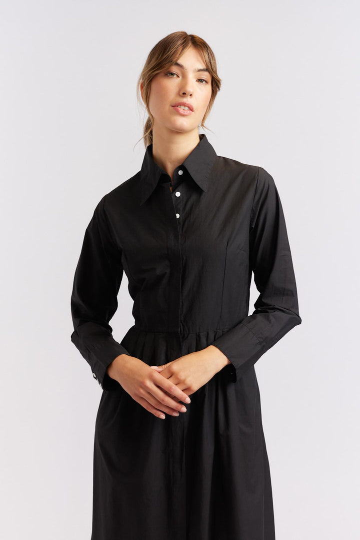Juniper Poplin Dress - Black