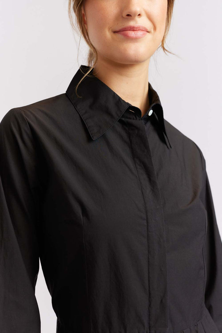 Juniper Poplin Dress - Black