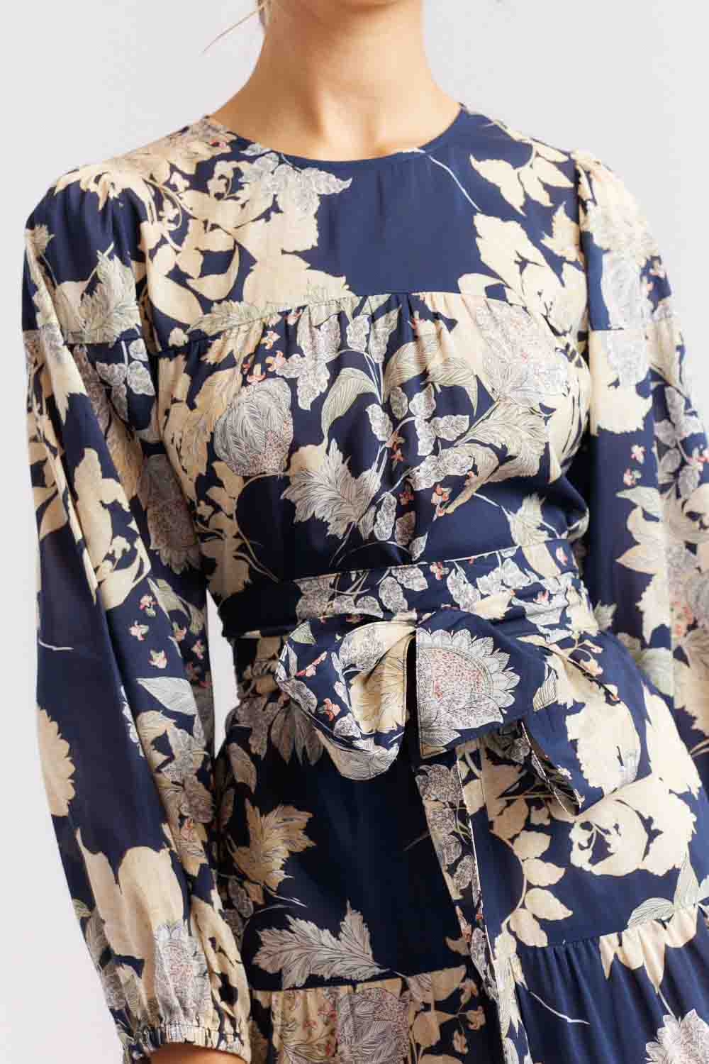 Jitterbug Aster Dress - Navy