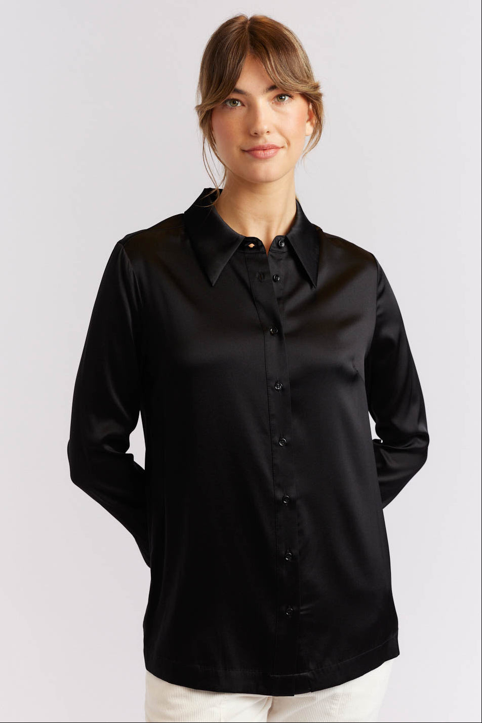 Primrose Silk Shirt - Black