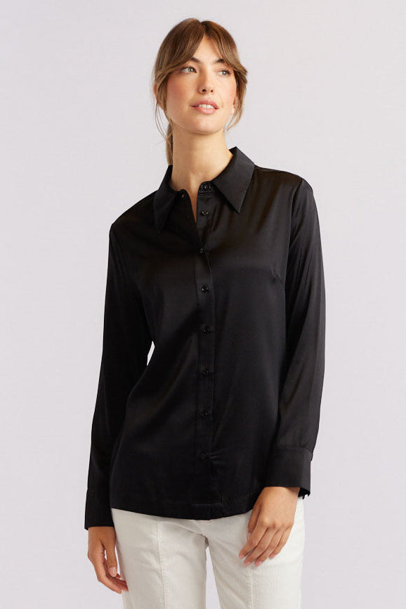 Primrose Silk Shirt - Black