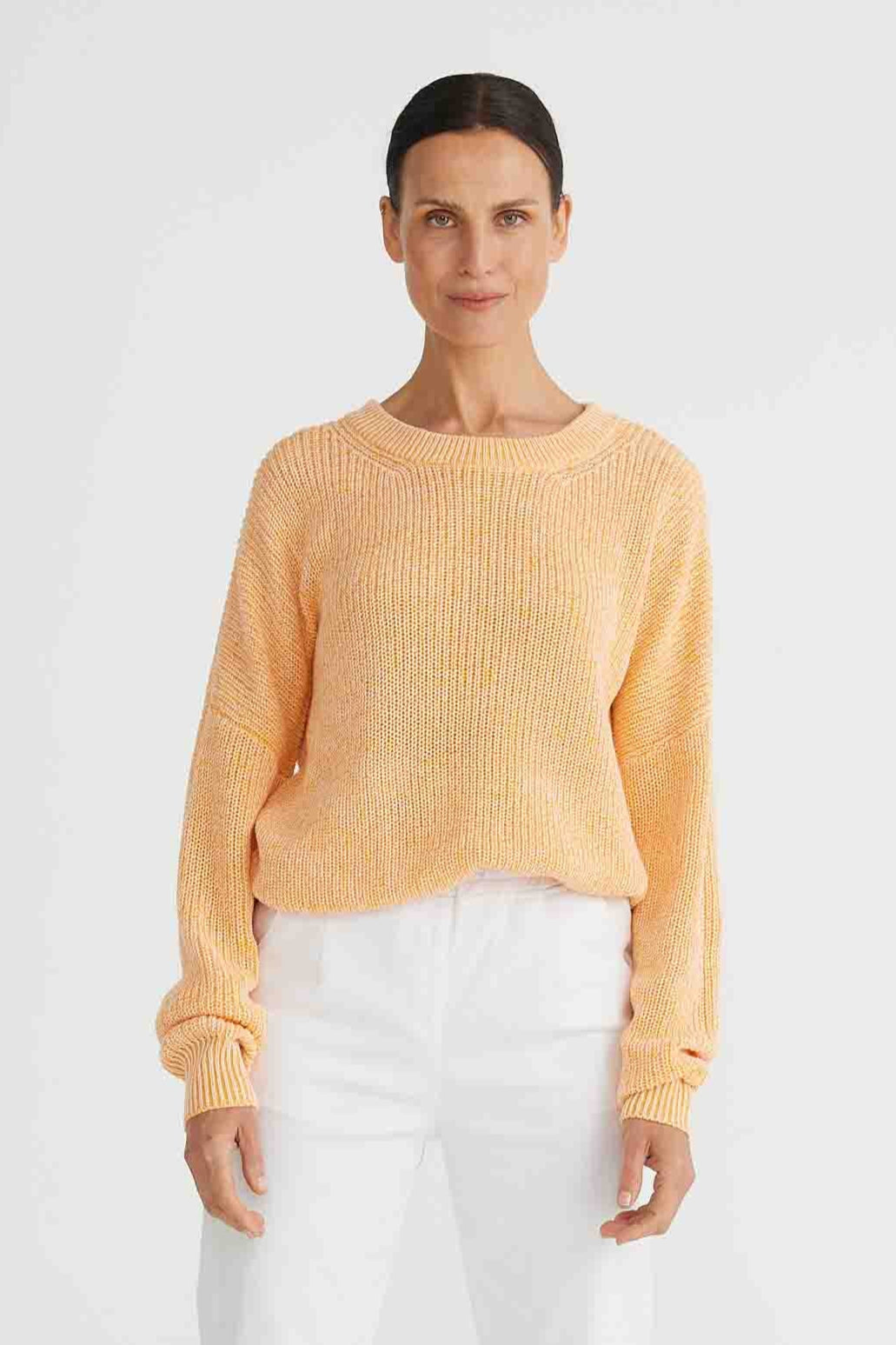 Antonia Two Tone Sweater - Canteloupe