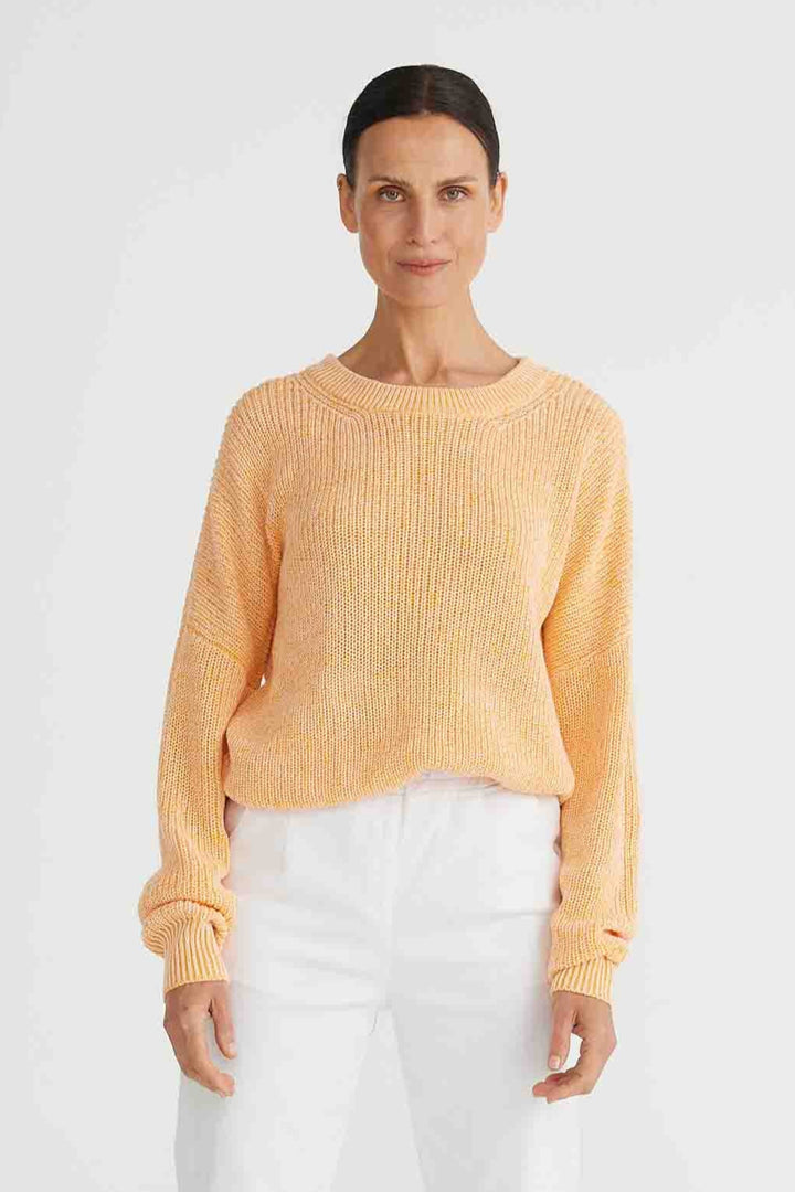 Antonia Two Tone Sweater - Canteloupe