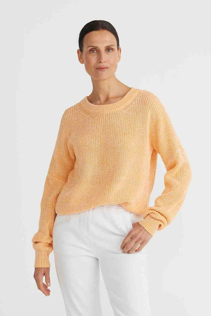 Antonia Two Tone Sweater - Canteloupe