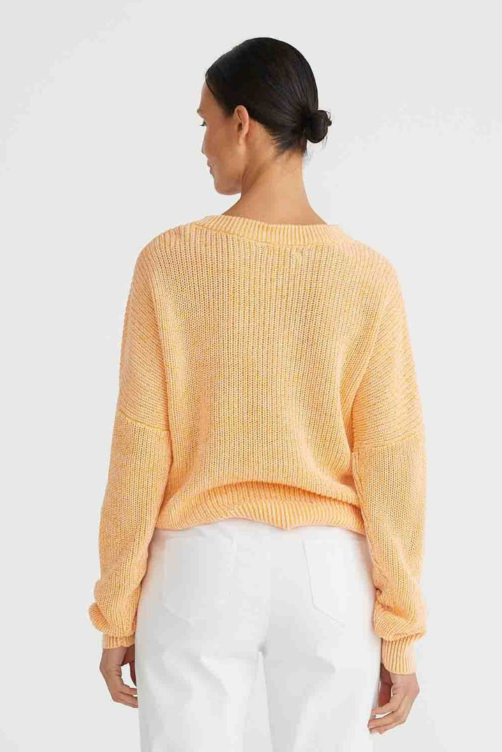 Antonia Two Tone Sweater - Canteloupe