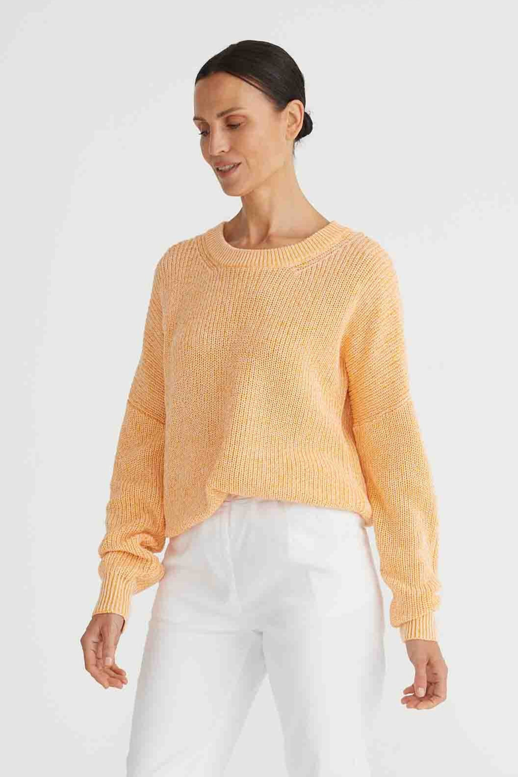 Antonia Two Tone Sweater - Canteloupe