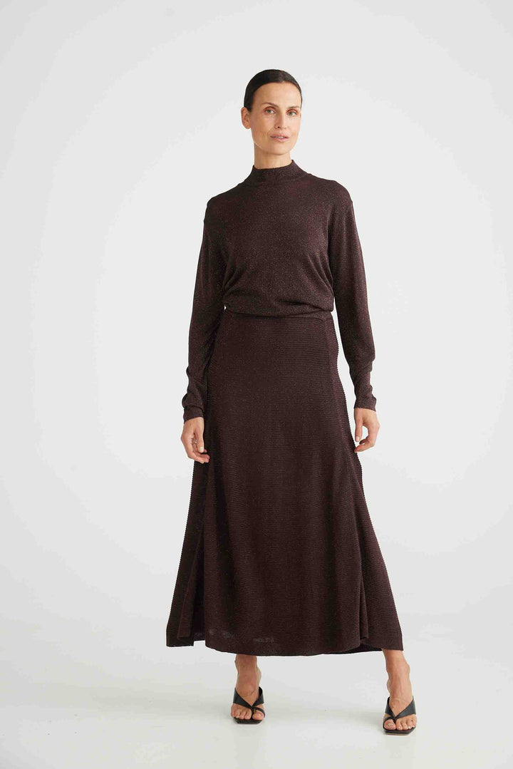 Domenica Knit Skirt - Dark Cocoa