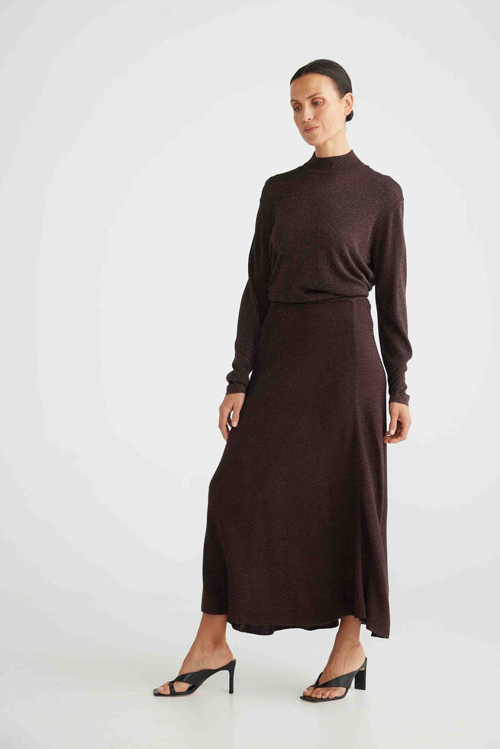 Domenica Knit Skirt - Dark Cocoa