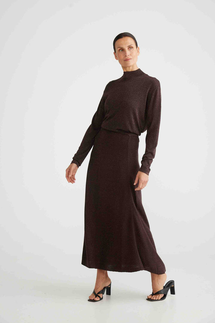 Domenica Knit Skirt - Dark Cocoa