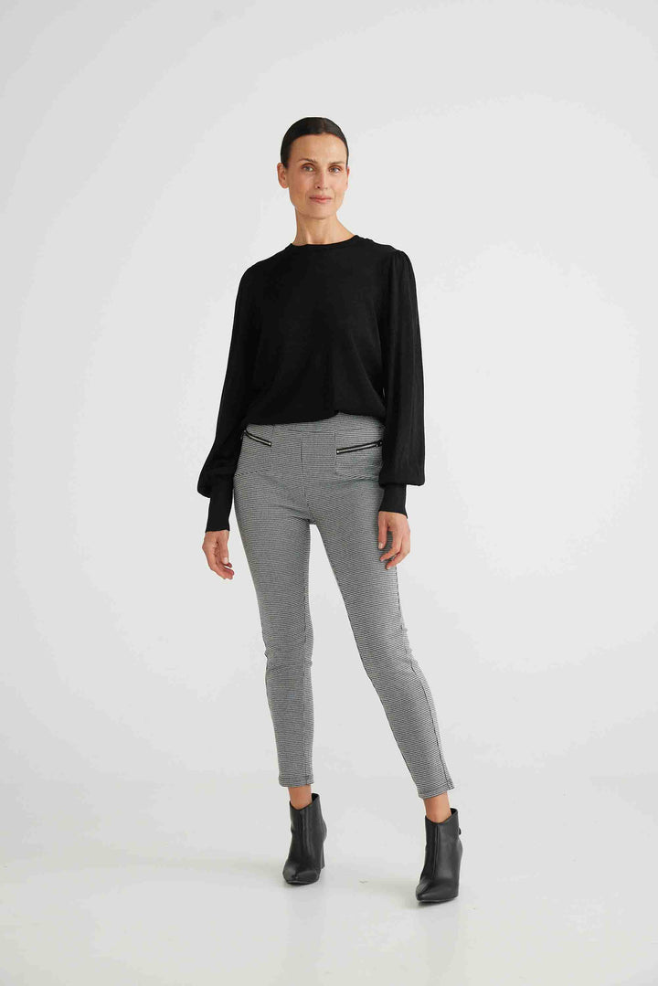 Jetsetter Pant - Black + White Check