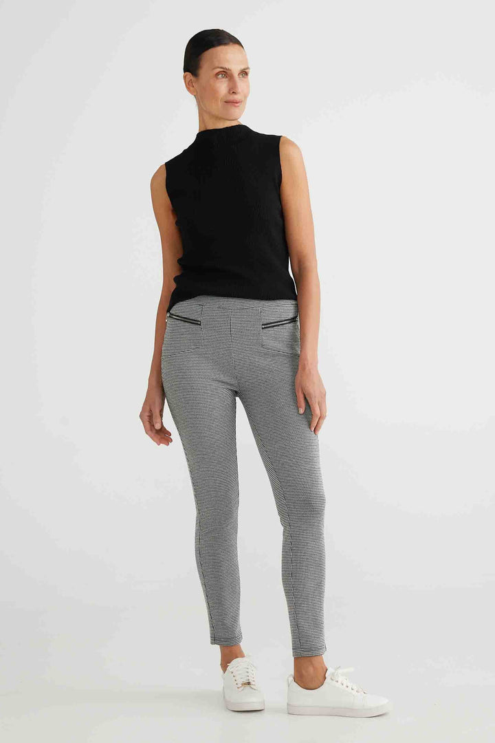 Jetsetter Pant - Black + White Check