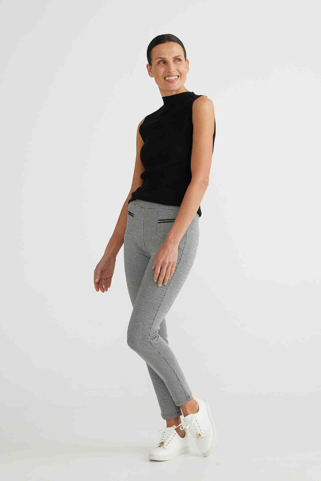 Jetsetter Pant - Black + White Check