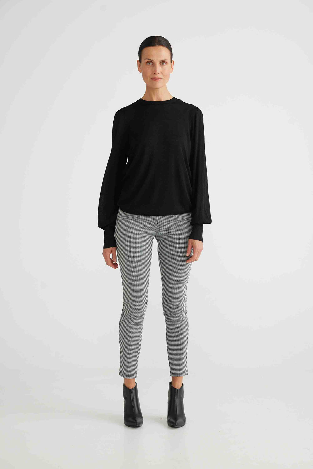 Jetsetter Pant - Black + White Check