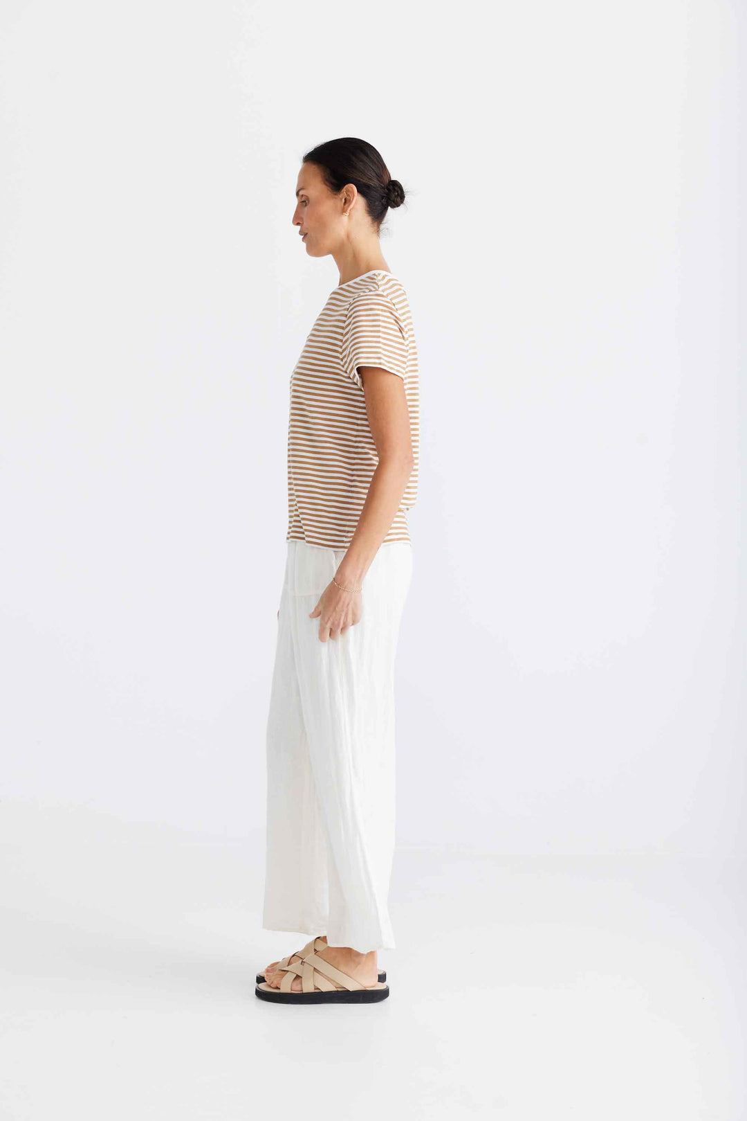Essential Stripe Tee - Toffee & White