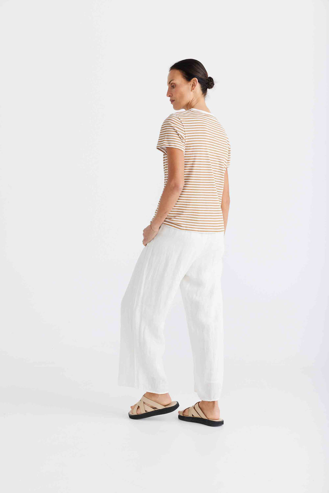 Essential Stripe Tee - Toffee & White