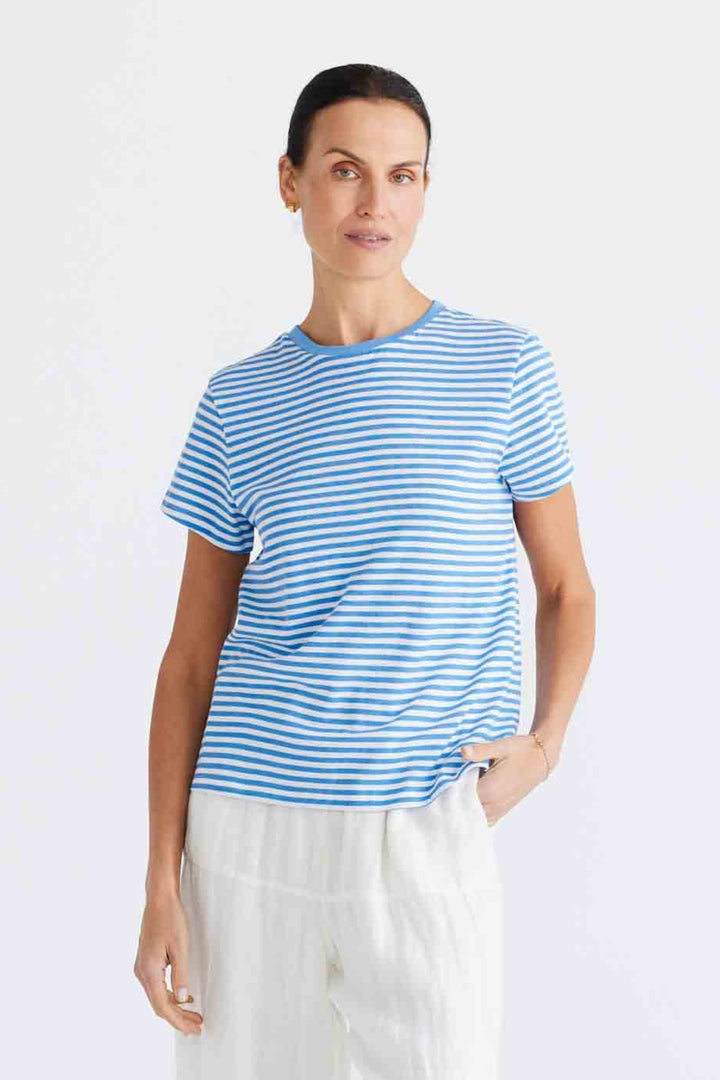 Essential Stripe Tee - Blue & White