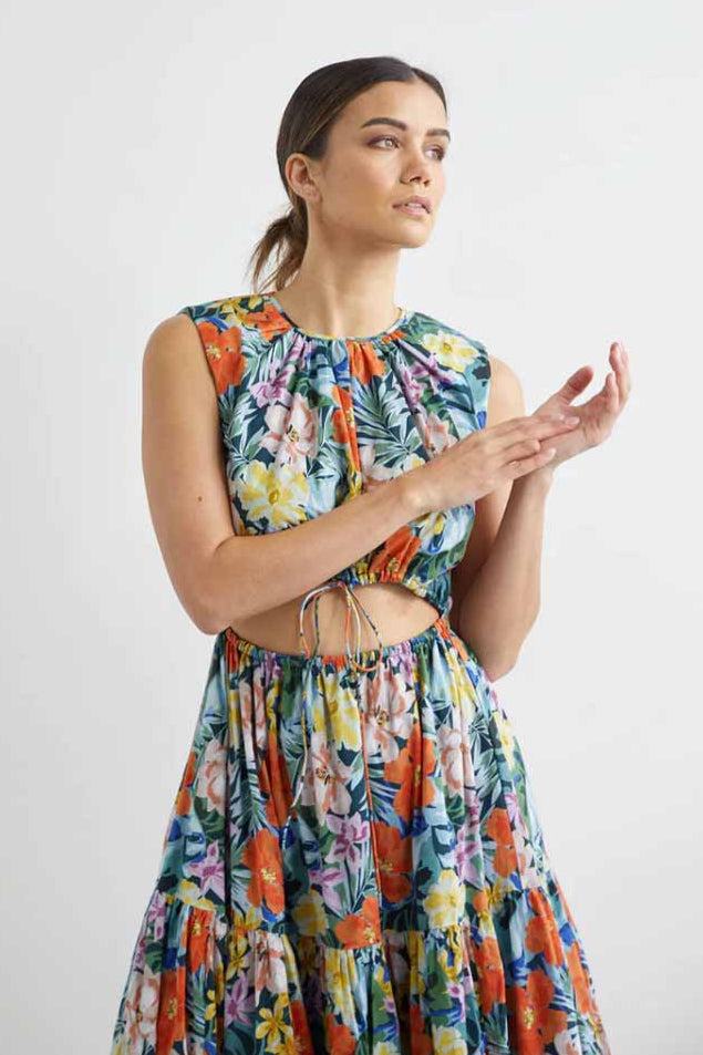 Sleeveless Vine Maxi Dress - Rest Floral