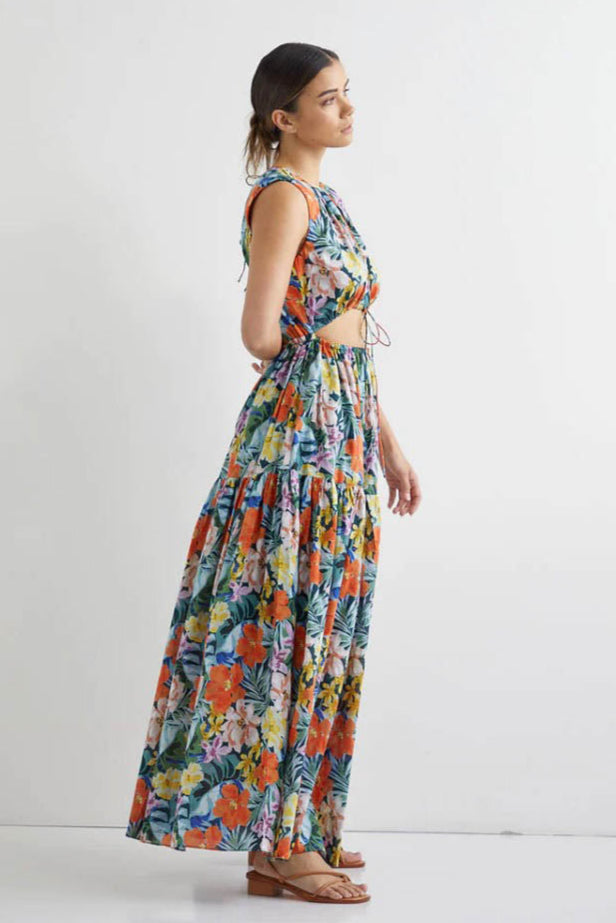 Sleeveless Vine Maxi Dress - Rest Floral