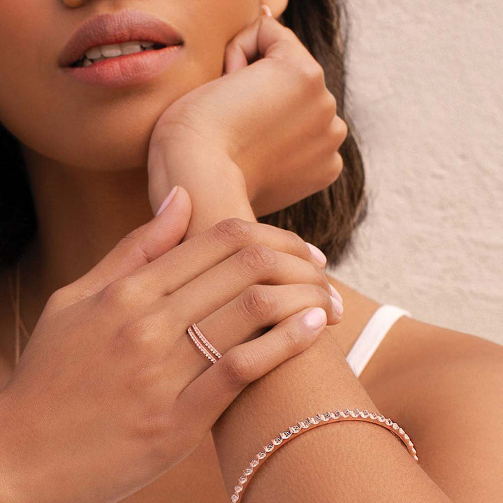 Eternity Ring White Topaz - Rose Gold