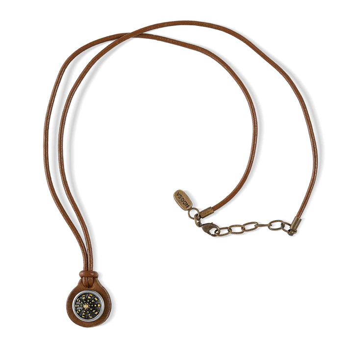 Sol Petite Leather Necklace - Mid Brown