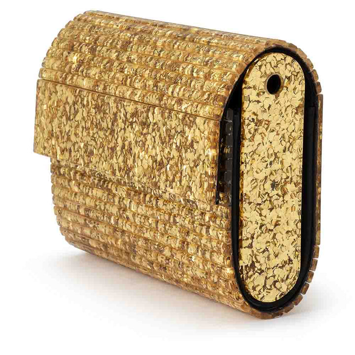 Stacer Acrylic Foldover Clutch - Gold