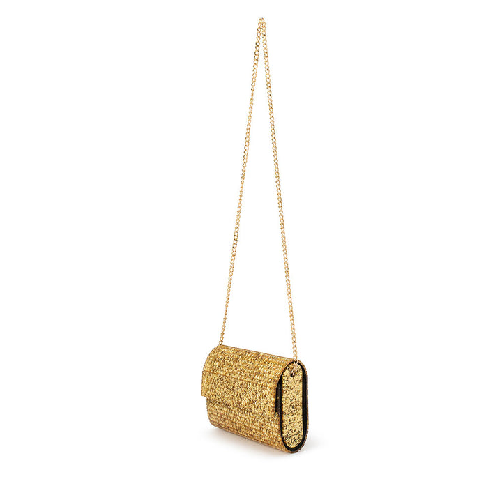 Stacer Acrylic Foldover Clutch - Gold