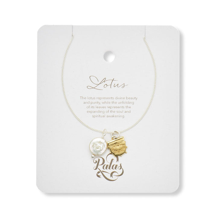 Palas Jewellery Lotus and Pearl Amulet Necklace