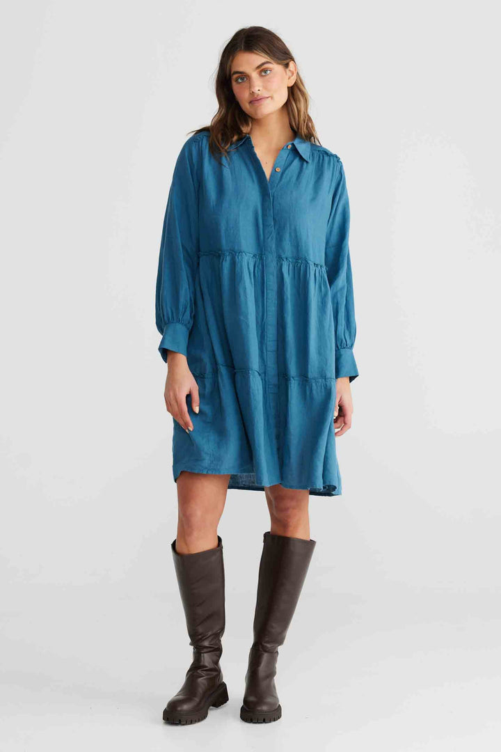Mia Dress - Blue Steel
