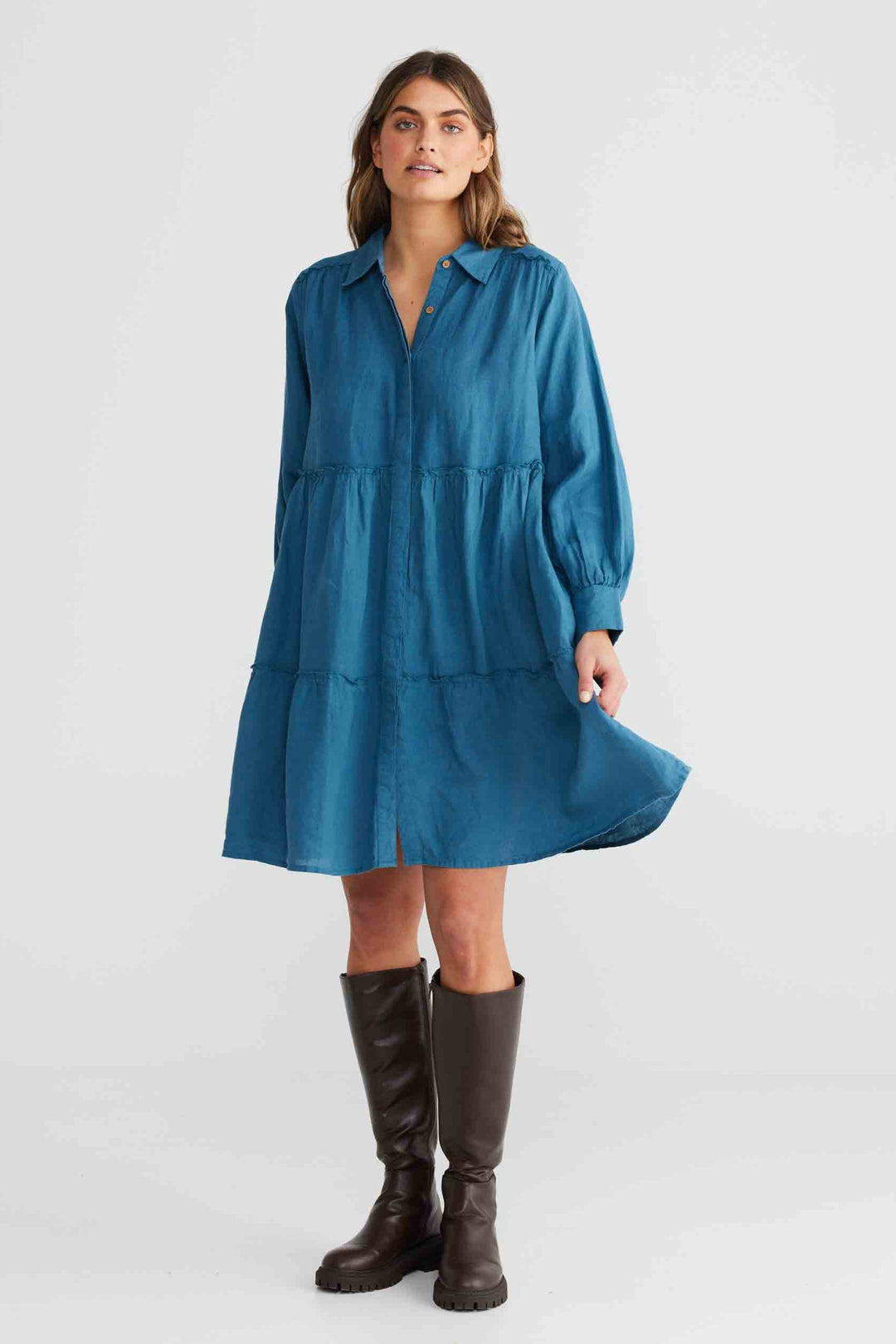 Mia Dress - Blue Steel