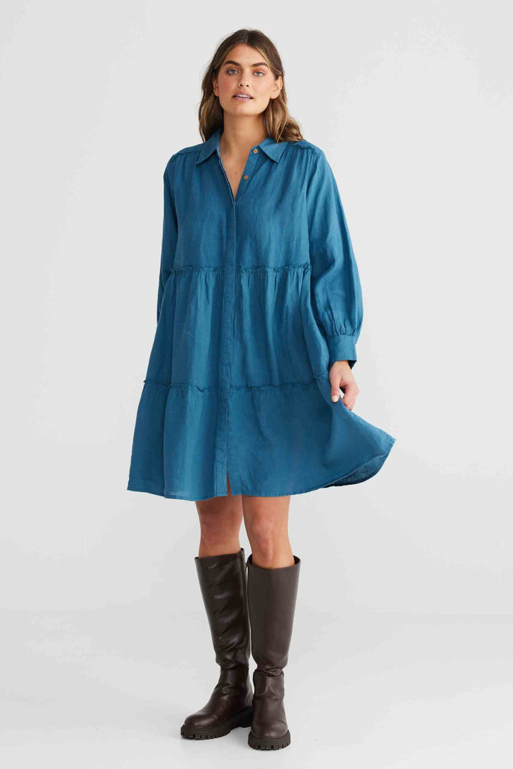 Mia Dress - Blue Steel