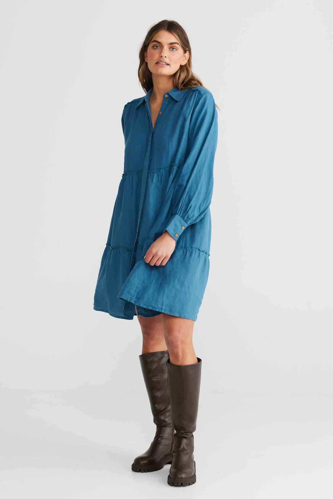 Mia Dress - Blue Steel