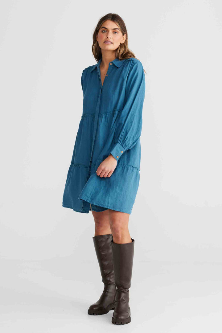Mia Dress - Blue Steel