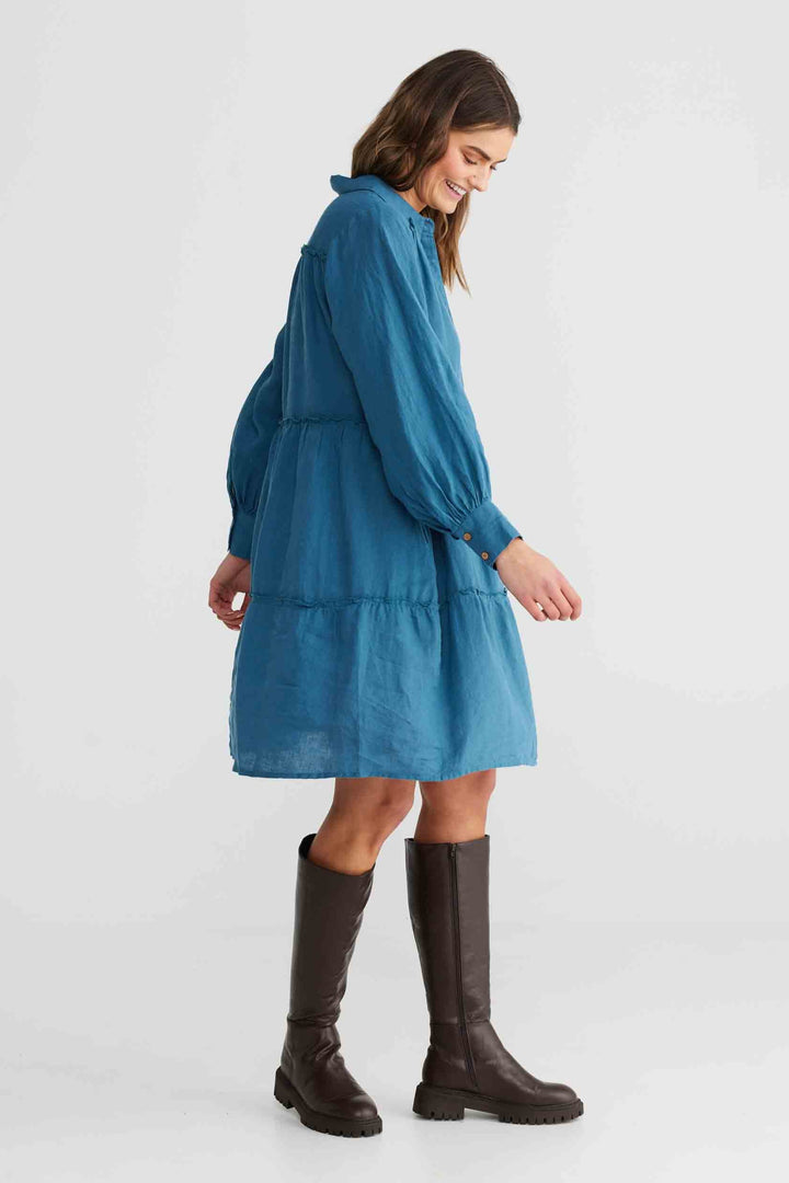 Mia Dress - Blue Steel