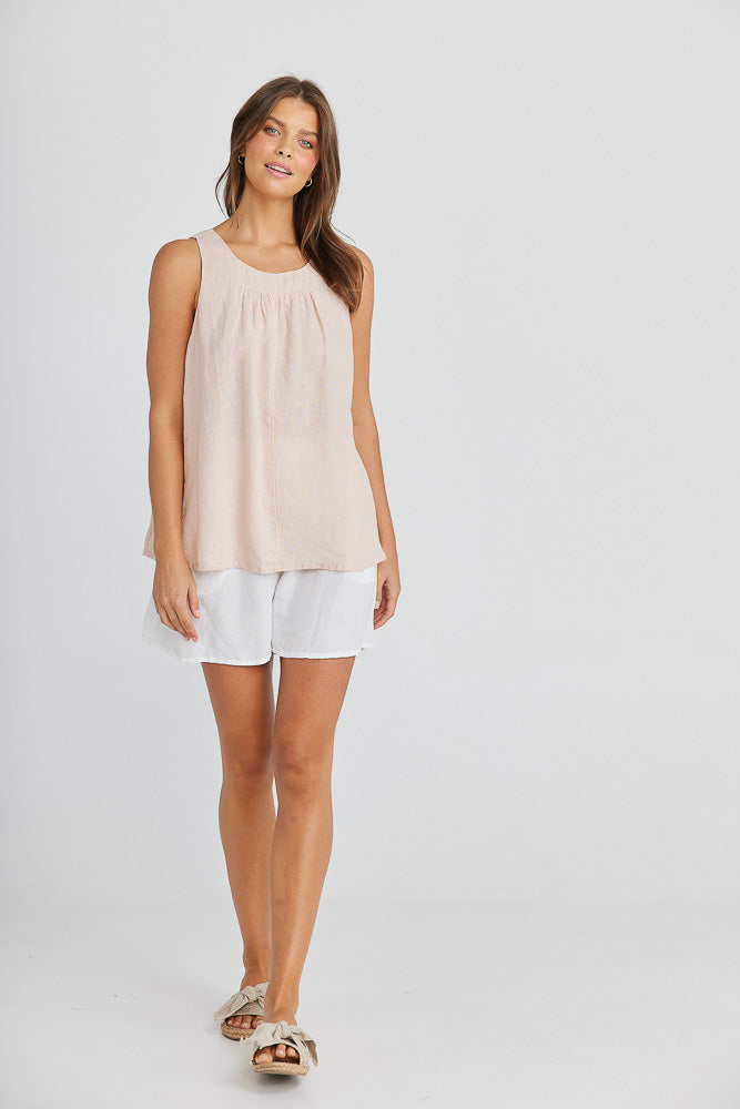 Alicante Top - Peony Linen