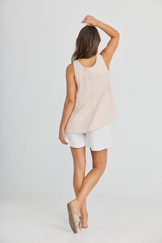 Alicante Top - Peony Linen