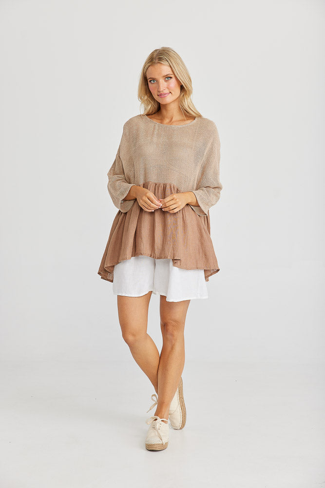 Nikita Top - Saddle Brown
