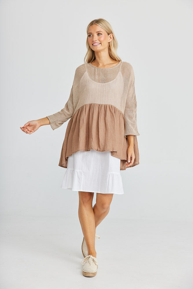Nikita Top - Saddle Brown