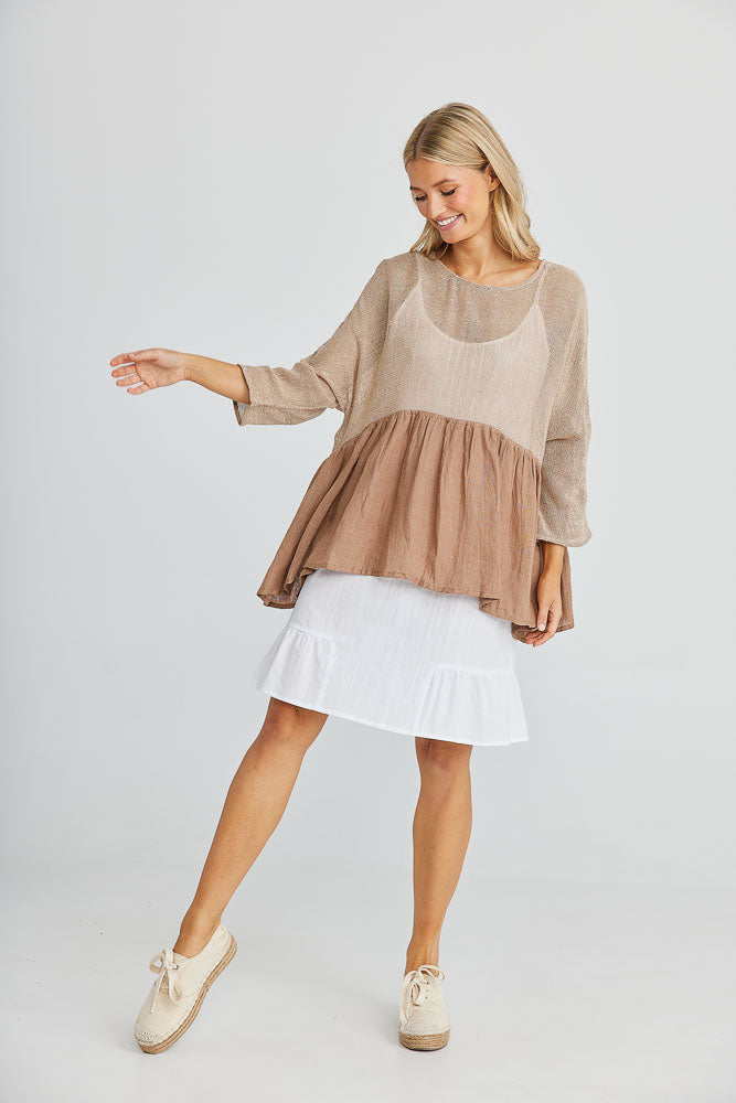 Nikita Top - Saddle Brown
