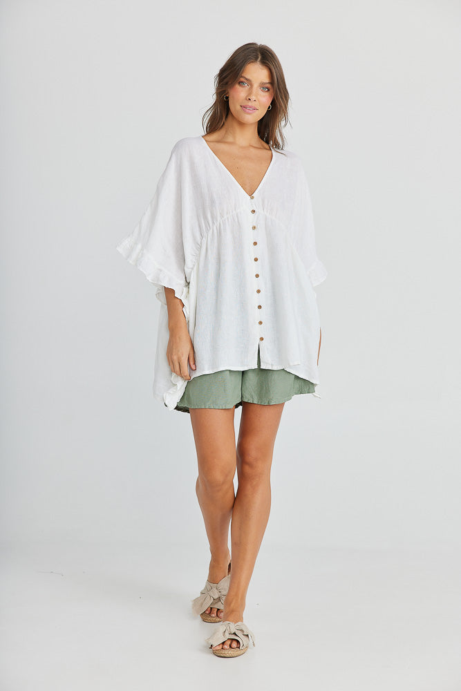 Willow Top - White Linen