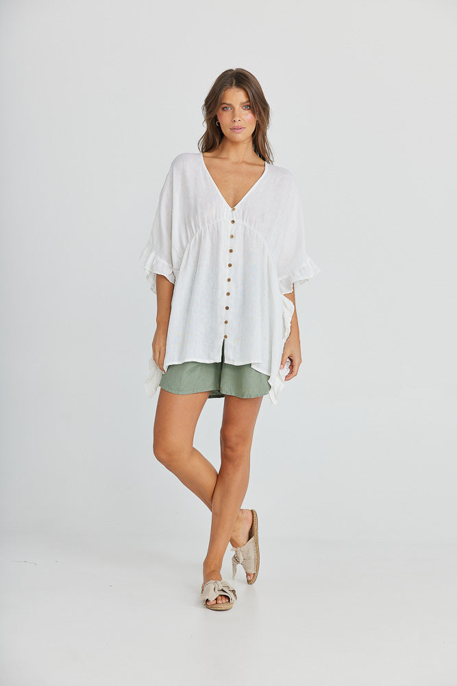 Willow Top - White Linen