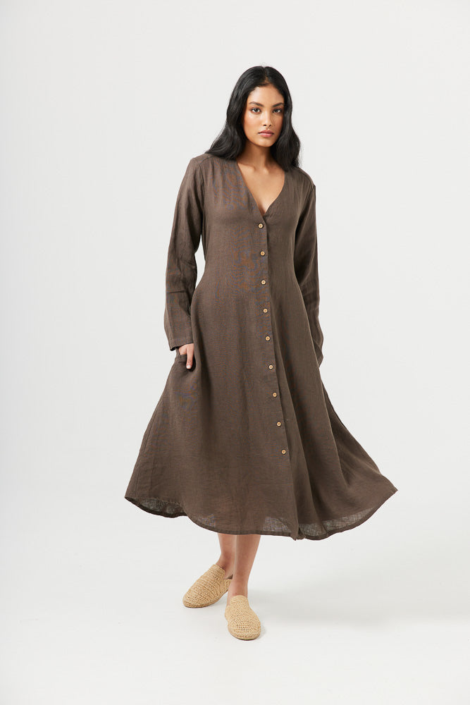 Natalia Dress - Chocolate