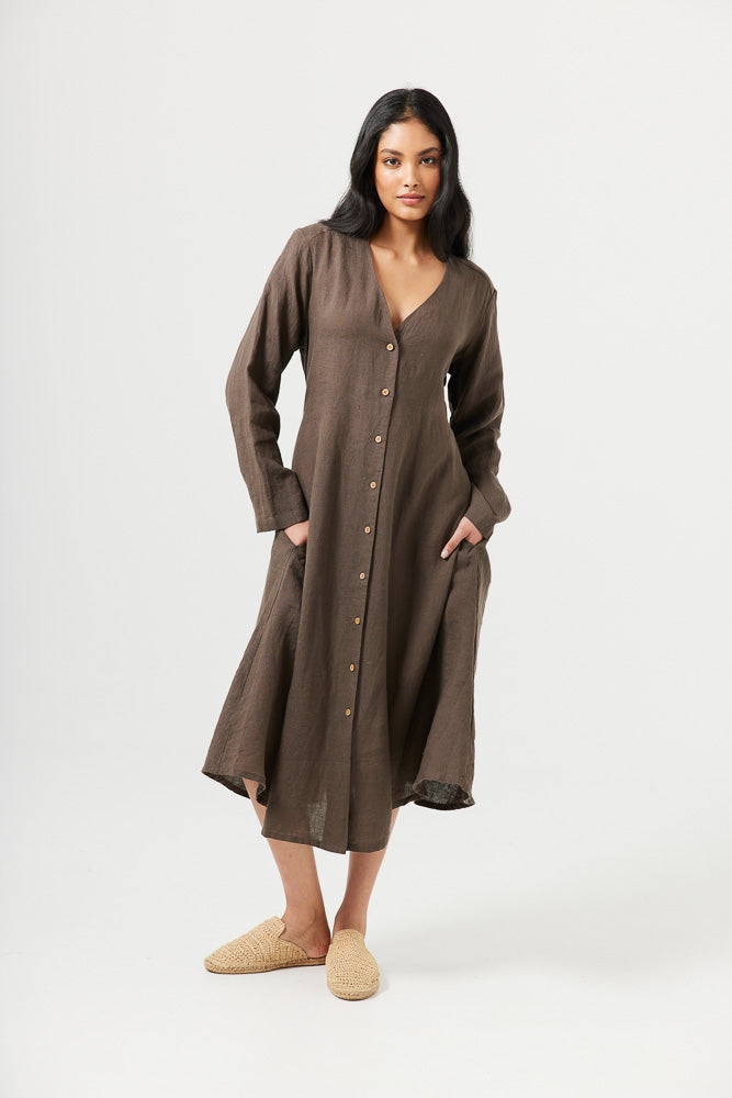 Natalia Dress - Chocolate