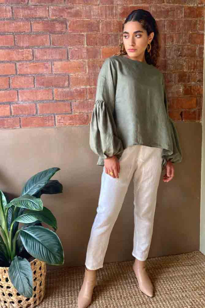 Jogger Pants - Ivory Linen