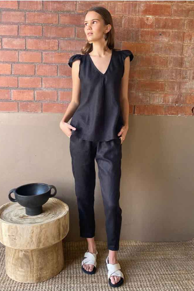 Jogger Pants - Onyx Linen