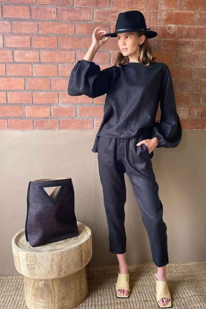 Jogger Pants - Onyx Linen