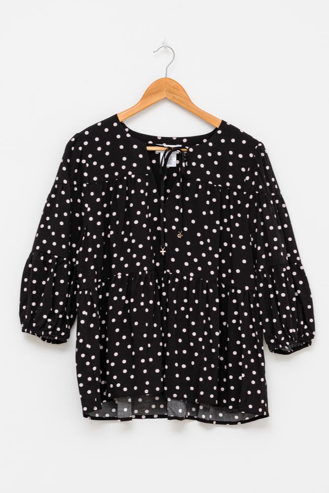 Stella + Gemma Adelaide Shirt - Black Latte Spots
