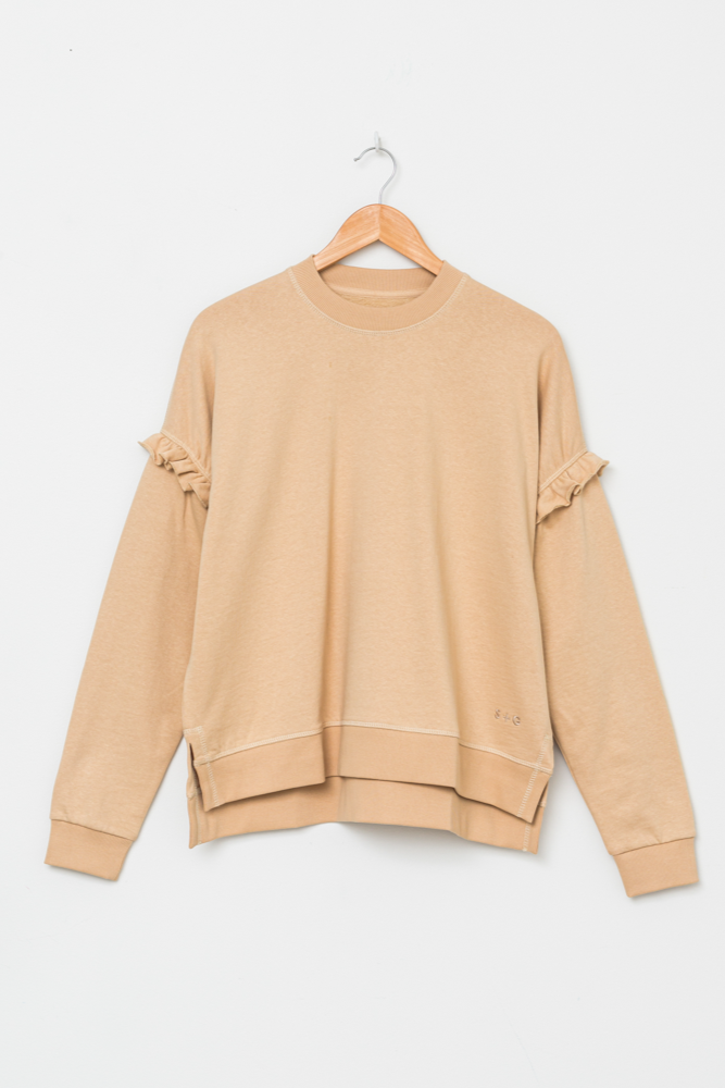 Stella + Gemma Lexi Ruffle Sweater - Clay