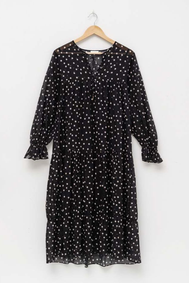 Stella + Gemma Paris Dress - Black With Spots