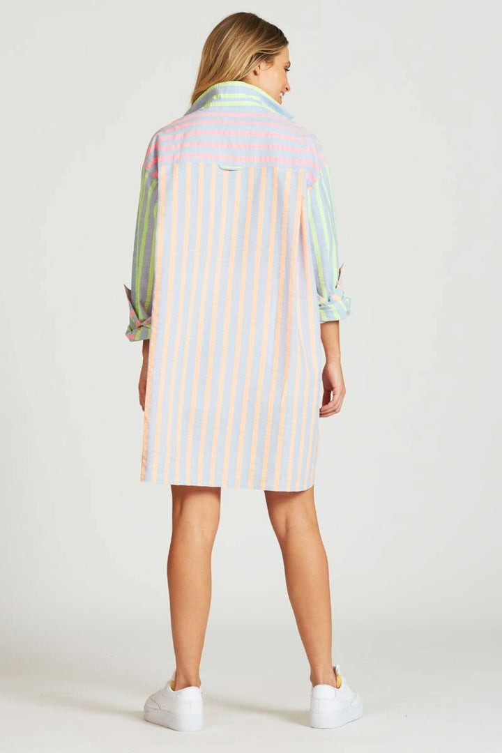 The Boyfriend Chambray Shirt - Multi Neon Combo