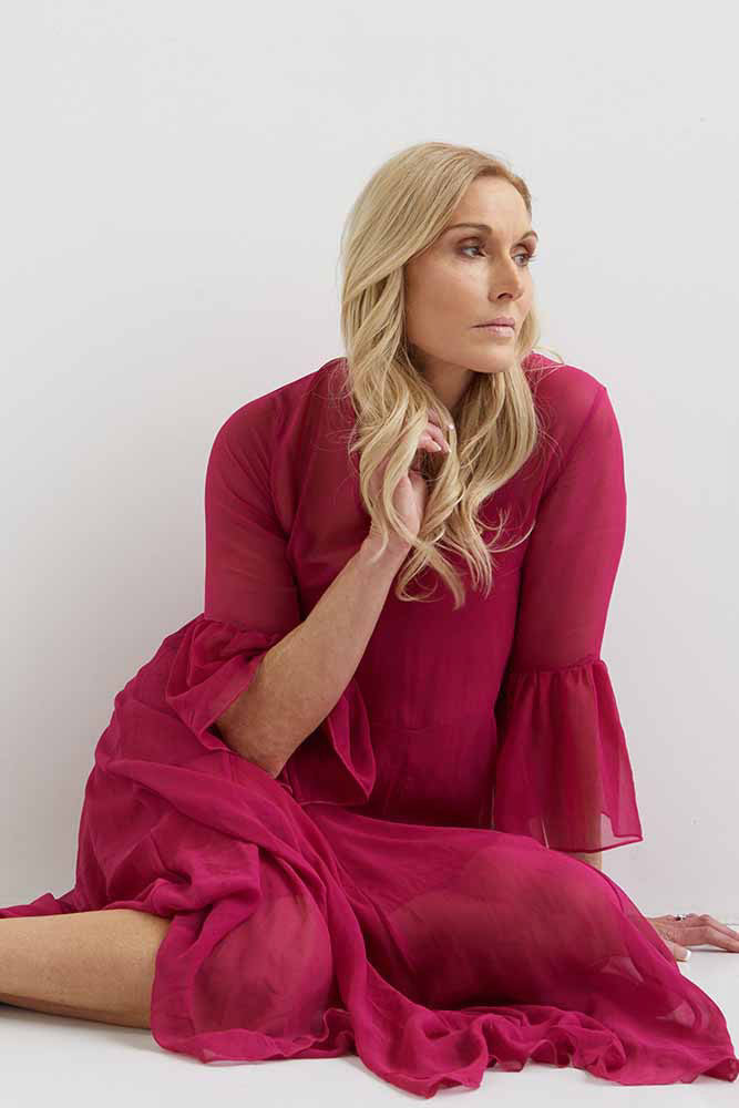 Lotus Silk Midi + Slip - Fuschia